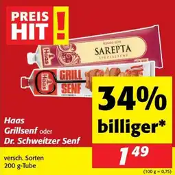 Nah&Frisch Haas Grillsenf oder Dr. Schweitzer Senf Angebot