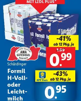 Lidl Formil H-Voll- oder Leicht- milch Angebot