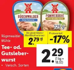 Lidl Tee- od. Gutsleberwurst Angebot