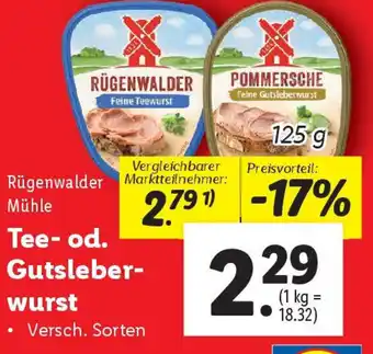 Lidl Tee- od. Gutsleberwurst Angebot