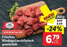 Lidl Frisches Rindsgulaschfleisch gewürfelt Angebot