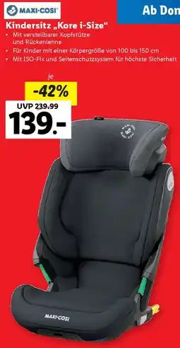 Lidl Kindersitz Kore i-Size Angebot