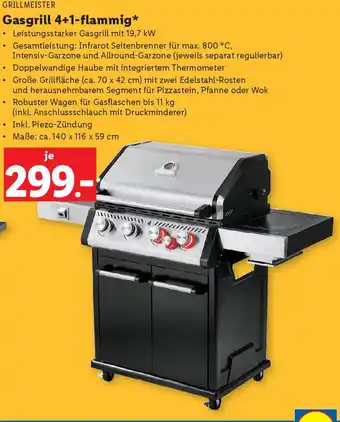 Lidl Gasgrill 4+1-flammig Angebot