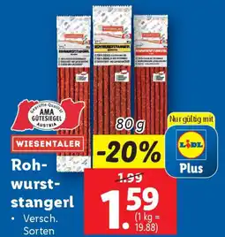 Lidl Roh- wurst- stangerl Angebot