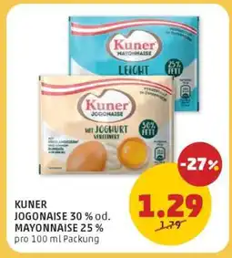 PENNY Kuner Jogonaise 30 % od. Mayonnaise 25 % Angebot