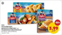 PENNY IGLO FISCHSTÄBCHEN*, BACKFISCH-STÄBCHEN* od. POLARDORSCH KNUSPERHÜLLE Angebot