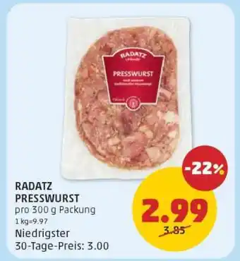 PENNY RADATZ PRESSWURST Angebot