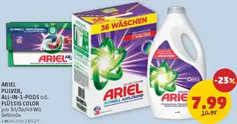 PENNY Ariel pulver, all-in-1-pods od. flüssig color Angebot