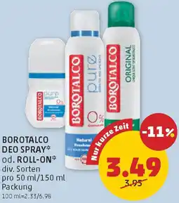 PENNY Borotalco Deo Spray od. Roll On Angebot
