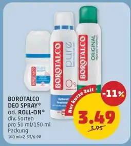 PENNY Borotalco Deo Spray od. Roll On Angebot