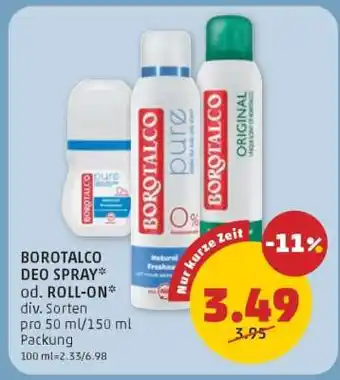 PENNY Borotalco Deo Spray od. Roll On Angebot