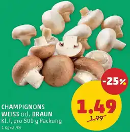 PENNY Champignons weiss od. braun Angebot