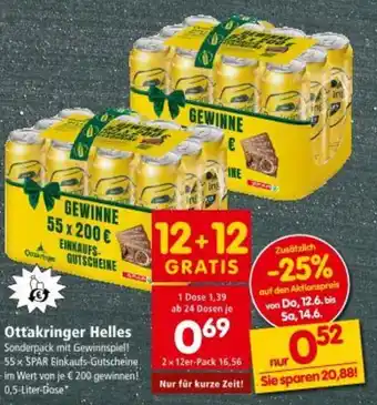 Interspar Ottakringer Helles Angebot