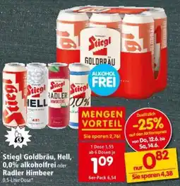 Interspar Stiegl Goldbräu, Hell, 0,0% alkoholfrei oder Angebot