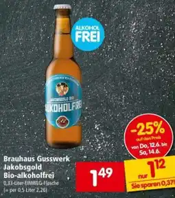 Interspar Brauhaus Gusswerk Jakobsgold Bio-alkoholfrei Angebot