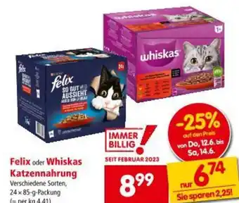 Interspar Felix oder Whiskas Angebot