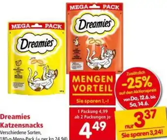 Interspar Dreamies Katzensnacks Angebot