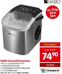 Interspar Nabo eiswürfelmaschine Angebot