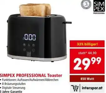 Interspar Simpex professional toaster Angebot