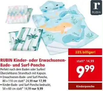 Interspar RUBIN Kinder- oder Erwachsenen- Bade- und Surf-Poncho Angebot
