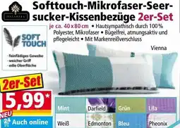 Norma Softtouch-Mikrofaser-Seer- sucker-Kissenbezüge 2er-Set Angebot