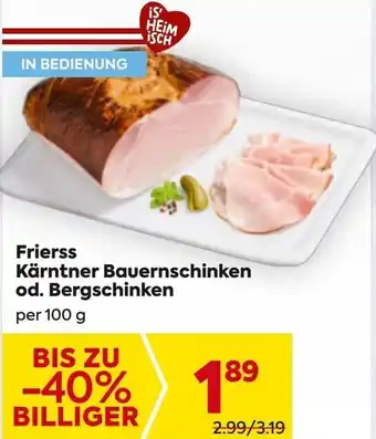 Billa Frierss Kärntner Bauernschinken Angebot