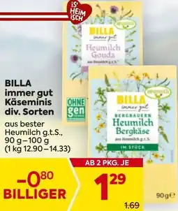 Billa Billa immer gut käseminis Angebot