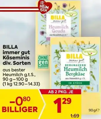 Billa Billa immer gut käseminis Angebot