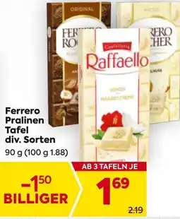 Billa Ferrero Pralinen Tafel div. Sorten Angebot