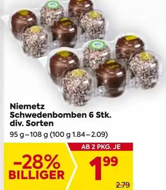 Billa Niemetz Schwedenbomben 6 Stk. div. Sorten Angebot