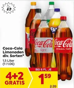 Billa Coca-Cola Limonaden div. Sorten Angebot