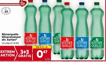 Billa Römerquelle Mineralwasser div. Sorten Angebot