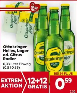 Billa Ottakringer Helles, Lager od. Citrus Radler Angebot