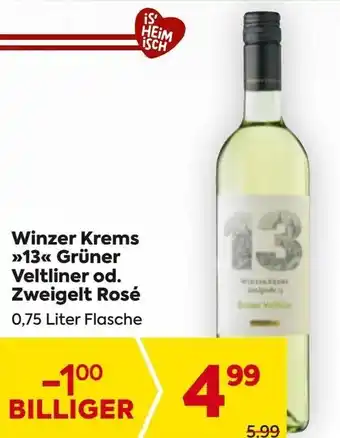 Billa Winzer Krems »>13<< Grüner Veltliner od. Zweigelt Rosé Angebot