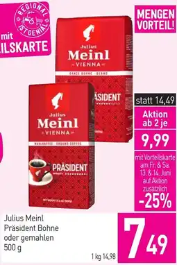 Sutterlüty Julius Meinl Präsident Bohne oder gemahlen Angebot