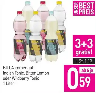 Sutterlüty BILLA immer gut Indian Tonic, Bitter Lemon oder Wildberry Tonic Angebot