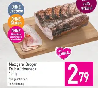 Sutterlüty Metzgerei Broger Frühstücksspeck 100 g Angebot