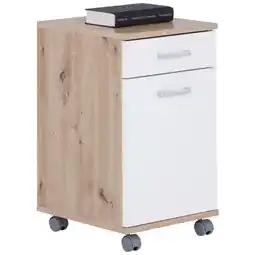Möbelix Rollcontainer Eiche Dekor/Weiß Rimini 33x59,5x38 cm Angebot