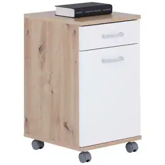 Möbelix Rollcontainer Eiche Dekor/Weiß Rimini 33x59,5x38 cm Angebot