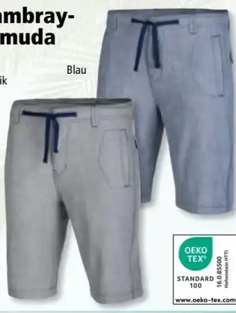Norma Ronley Herren Chambray Bermuda Angebot