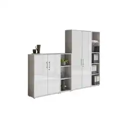 Möbelix Office Edition B: 257 Cm Grau/weiß Hochglanz Angebot
