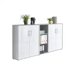 Möbelix Office Edition B: 213 Cm Grau/weiß Hochglanz Angebot
