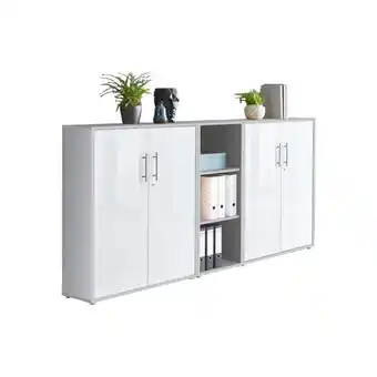 Möbelix Office Edition B: 213 Cm Grau/weiß Hochglanz Angebot
