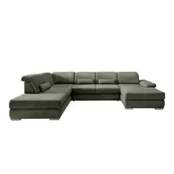 Möbelix Wohnlandschaft Milian Dunkelgrün, U: 250x375x186 Cm Angebot