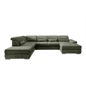Möbelix Wohnlandschaft Milian Dunkelgrün, U: 250x375x186 Cm Angebot