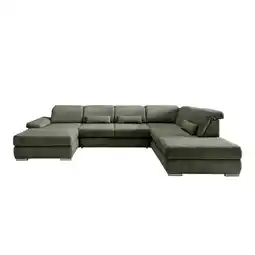 Möbelix Wohnlandschaft Milian Dunkelgrün, U: 186x375x250 Cm Angebot