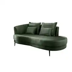 Möbelix Ottomane Pistaccio Dunkelgrün Velours, Rücken Echt B: 211 Cm Angebot
