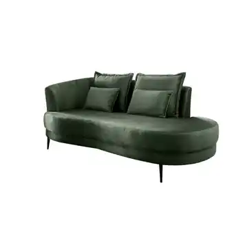 Möbelix Ottomane Pistaccio Dunkelgrün Velours, Rücken Echt B: 211 Cm Angebot