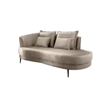 Möbelix Ottomane Pistaccio Beige Velours, Rücken Echt B: 211 Cm Angebot