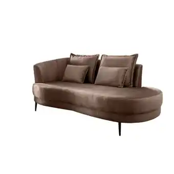 Möbelix Ottomane Pistaccio Hellbraun Velours, Rücken Echt B: 211 Cm Angebot